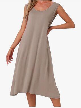 Cheibea Sleeveless Cotton Nightgown, lounge Pjs, chemise, Sleep shirt